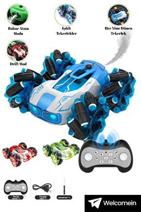 Uzaktan Kumandalı Full Fonksiyon Şarjlı Stunt Drift ve Akrobat Araba 360 Derece Dönen Stunt Araba +3