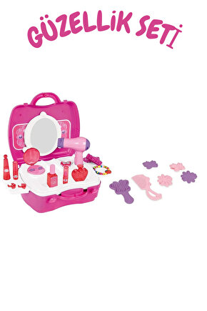 Oyuncak Aksesuarlı Çantalı 21 Parça Makyaj Seti