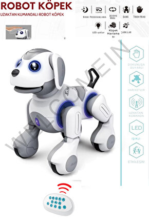 Oyuncak Sesli ve Işıklı Smart Dog Uzaktan Kumandalı Şarjlı İnteraktif Akıllı Sevimli Robot Köpek