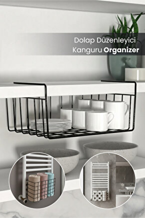 Dolap Düzenleyici Kanguru Organizer - Asılabilir Havlupan Düzenleyici Banyo Mutfak Düzenleyici