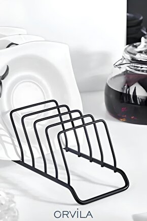 9 Bölmeli Tabaklık ve Tabak Düzenleyici Mini Bulaşıklık - Dolap İçi Çay Kahve Tablası Düzenleyici