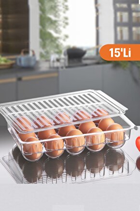 15li Yumurta Saklama Kabı Organizeri - Dolap Içi Yumurtalık