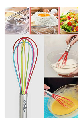 Metal Saplı Silikon Çırpıcı | Çizilmez Çelik Mixer