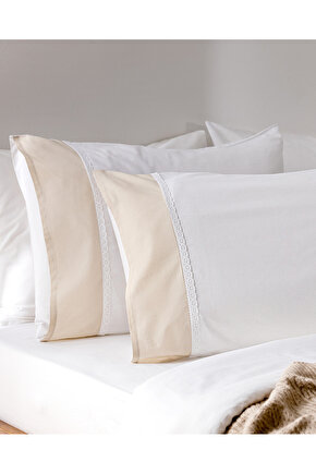 Nicola %100 Pamuk Yastık Kılıfı - Bej