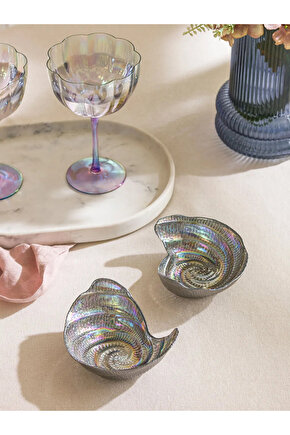 LCW HOME Gri Deniz Kabuğu Figürlü Çerezlik 2li 13 cm