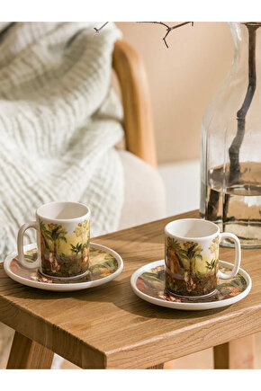 LCW HOME Karışık Baskılı 2 Kişilik Porselen Kahve Fincan Takımı 90 ml