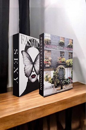 Dekoratif Kitap Görünümlü Kutu 2li Set Decorative Book Looking Box