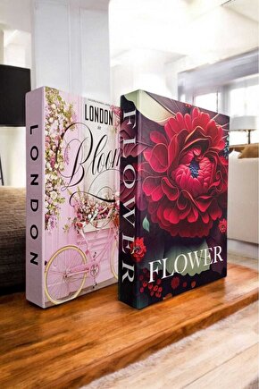 Dekoratif Kitap Görünümlü Kutu 2li Set Decorative Book Looking Box