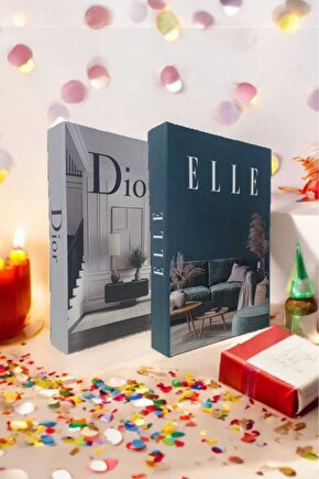 Dekoratif Kitap Görünümlü Kutu 2li Set Decorative Book Looking Box