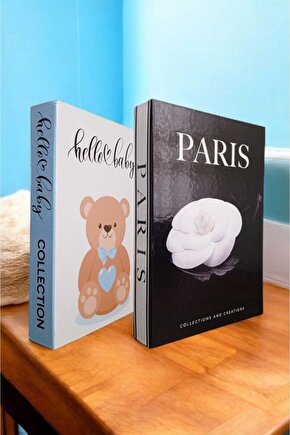 Dekoratif Kitap Görünümlü Kutu 2li Set Decorative Book Looking Box