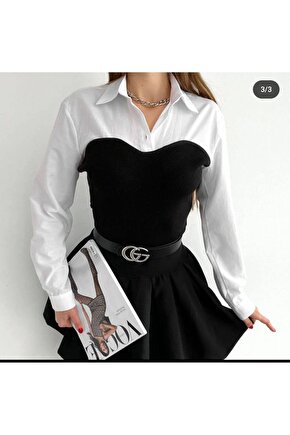 Siyah - Beyaz İkili Görünüm Gömlek