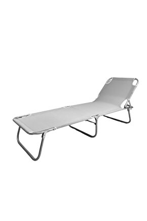 Şezlong Kamp Yatağı Plaj Yatağı Kampet Gri 1367