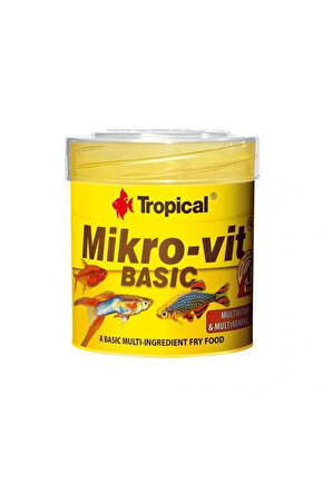 Mikro-Vit Basic Yavru Balıklar için Temel Yem Balık Yemi 50 Ml 32 Gr