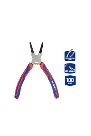 WP231153 180MM Cr-V Eğri Uçlu Yaylı Profesyonel Dış Segman Pensesi