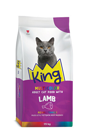 Multicolor Renkli Taneli Kuzu Etli Yetişkin Kedi Maması 15 Kg