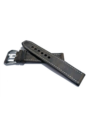 & Fosil  Uyumlu &Her Saate Uyumlu greyzi  Deri Saat Kordonu 24  mm  (84)  gri