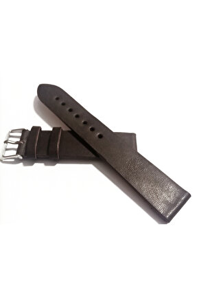 Fosil uyumlu hakiki Grizi  Deri saat kordonu 20 mm  koyu kahve rh