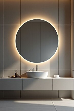 Pilli Kablosuz Yuvarlak Ledli Ayna