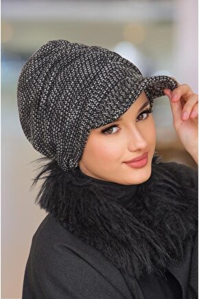 Siyah Melanj Tesettür Şapka