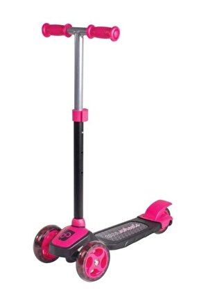 Pembe Karatoys Silikon Işıklı Metal Aksamlı Frenli Scooter