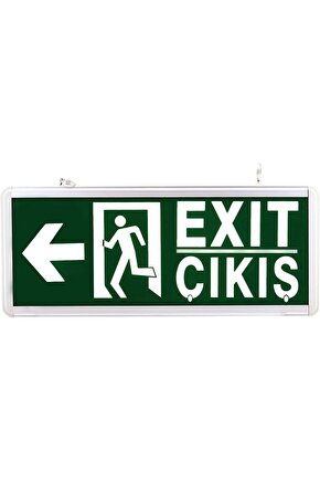 Sağ - Sol Çıkış Levhası, 3 Saat Şarjlı, Elektrikle Çalışır, 3 Watt Ledli, Acıl Çıkış Levhası, EXIT