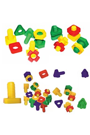 King Kids Vidalı Eğitici Şekiller 64 Parça