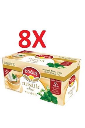 Doğuş Stevyalı Mistik Chai 8 Kutu 20li Süzen Poşet Sallama Bitki Çayı