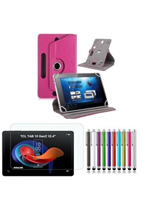 TCL TAB 10 Gen2 10.4 Uyumlu Standlı Tablet Kılıfı + Kırılmaz Ekran Koruyucu+ Dokunmatik Kalem