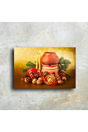 Cam Tablo Yılbaşı Temalı Duvar Sanatı