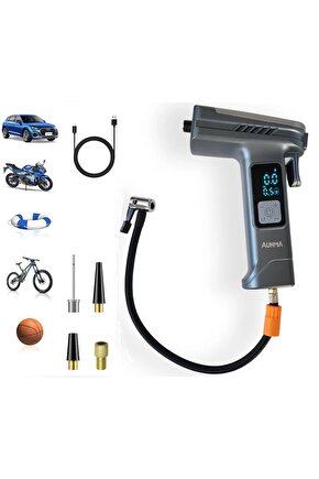 Dijital LCD Ekranlı 4000mAh 150 psi Hava Kompresörü Powerbank Özellikli Araç Lastik Şişirme Pompası