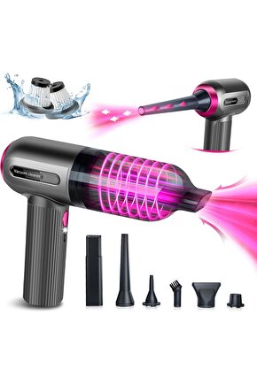 ŞARJLI ARAÇ SÜPÜRGESİ VAKUM CLEANER EV OFİS KABLOSUZ MİNİ SÜPÜRGE VAKUMLAMA CİHAZI 6000PA