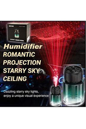 ŞARJLI ARAÇ İÇİ PARFÜM DİFÜZÖRÜ KOKULU HAVA NEMLENDİRİCİ HUMUDİFİER YILDIZ TAVAN LAZER