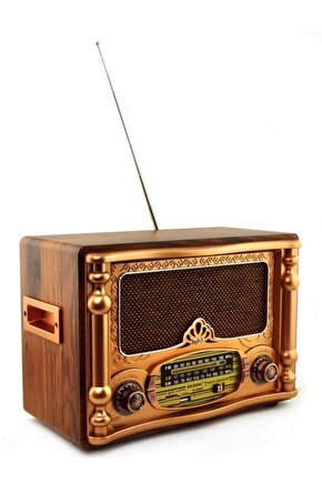 Büyük Boy Nostaljik Radyo Bluetooth Sd Kart Usb Girişli Kablosuz Hoparlör