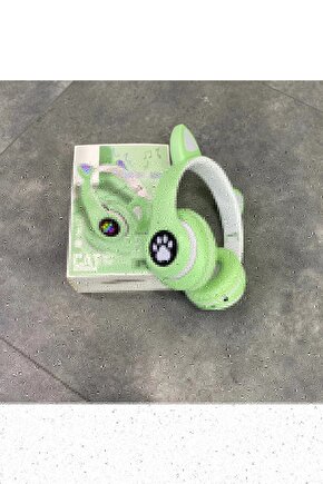 Led Işıklı Mikrofonlu Bluetooth Kulaklık Katlanabilir Kedi Kulaklık