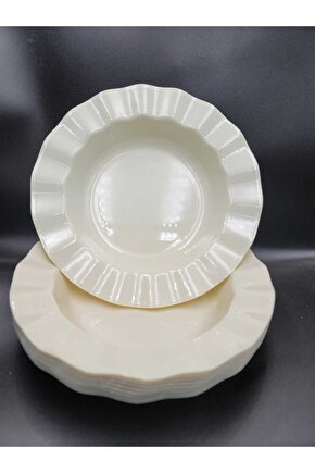 Mika Lüks Plastik Kase 22 cm Krem 10 Adet