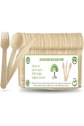 Ekolojik Ahşap Çatal Bıçak Takımı300lü Set