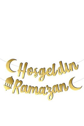 Hoşgeldin Ramazan Kaligrafi Yazı Gold Ramazan Süsü
