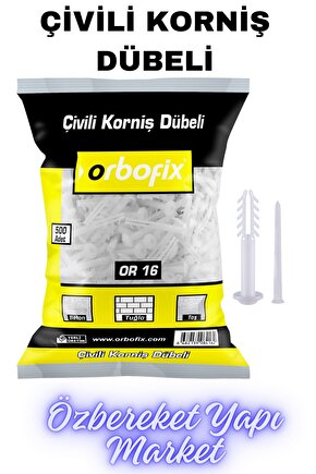 ÇİVİLİ SÜPER KORNİŞ DÜBELİ ÇİVİLİ DÜBEL (500 ADET) KORNİŞ BAĞLANTI APARATI
