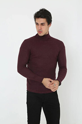 Erkek Tam Boğazlı Fitilli Likrali Koşkorse Badi - Bordo