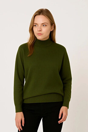 Kadın Yarım Boğaz Triko Kazak yumuşak dokulu Pamuklu ince Dokuma, uzun kollu Rahat Regular kalıp - H