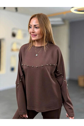 Kadın Inci Detay Modal Kumaş Ikili Takım