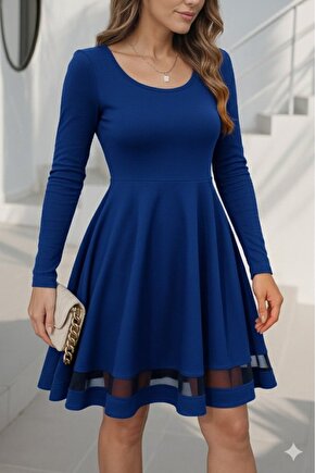 VİBE UNİCO Etek Tül Detay Krep Elbise