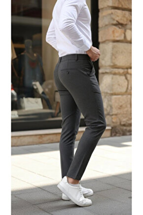 Erkek Slim Fit Likralı Gabardin Pantolon