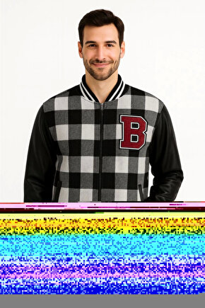 eyesof Kolları Suni Deri Içi Astarlı Oduncu Kolej Içi Ceket - Gri