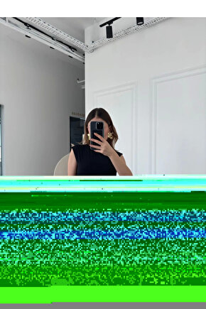 Kolsuz Uzun Likralı Elbise - Siyah