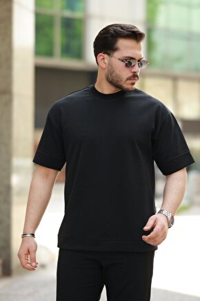 eyesof Erkek Basic Oversize Double Face Kumaş Kısa Kollu Tshirt