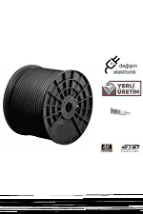 Siyah Uydu Çanak Anten Kablosu Gold 35 Metre F Konnektörlü