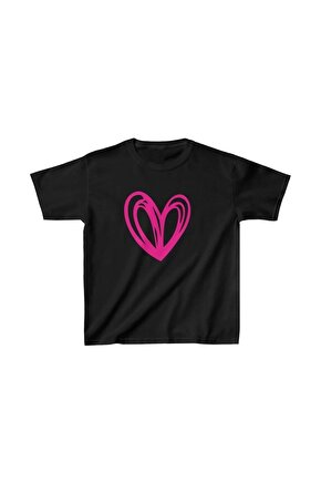 Unisex Çocuk Baskılı T-Shirt - Siyah