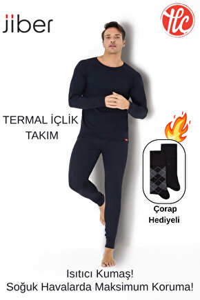 173-174 ERKEK ISITICILI TERMAL TAKIM ALT ÜST TERLETMEZ (Çorap Hediyeli)