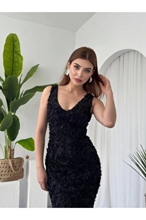 Kren Gül Detaylı Elbise